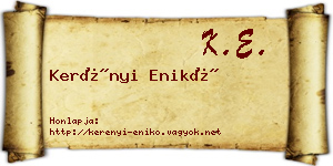 Kerényi Enikő névjegykártya