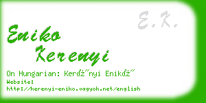 eniko kerenyi business card